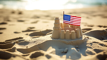 Wall Mural - sand castle on the beach