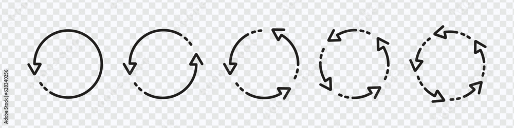 black circle vector arrows, Rcycling, reuse, rotation, reset icons, Eco ...
