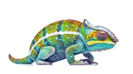 Canvas Print - chameleon on a white background