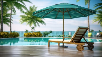 Sticker - lounge chairs on the beach