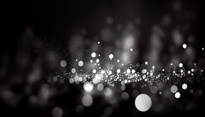 Wall Mural - Black and white bokeh glitter wallpaper background design, Ai generated image