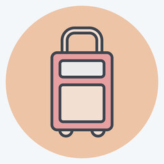 Icon Suitcase. related to Eid Al Adha symbol. Color Mate Style. simple design editable. simple illustration