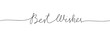 Best wishes word handwriting calligraphy text. One line continuous phrase. Vector illustration.