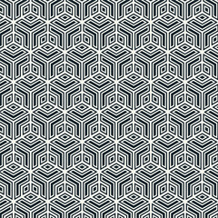 Wall Mural - Vector seamless patter. Repeating Linear hexagon geometric background
