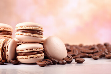 Sticker - French macarons sweets with coffee beans