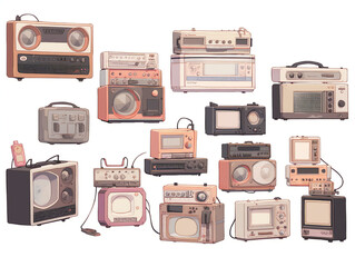 set of vintage cameras