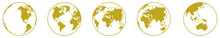 World Map On Globe Silhouette For Icon, Symbol, App, Website, Pictogram, Logo Type, Art Illustration Or Graphic Design Element. Format PNG