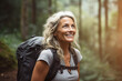 © Kalim - AI generated image of attractive mature senior woman on hiking