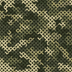Seamless vector pattern for army fabric and design. Modern spotted forest print