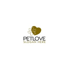 Wall Mural - Pet love logo template isolated on white background