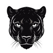 Panther head logo design. Abstract drawing panther face. Cute panther face