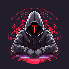 Esport vector logo hacker, hacker icon, hacker head, vector, sticker