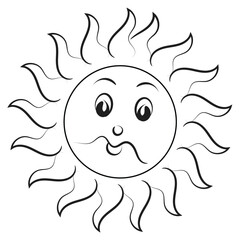 Sticker - Cute Sun Art. Happy Sun for print. Smiling Sun vector illustration use as card, sticker or T Shirt