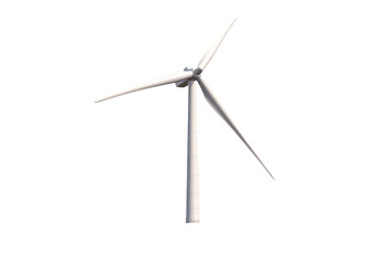 wind turbines on transparent background (PNG). Generative AI.