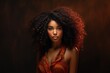 © radekcho - African beautiful woman portrait. Brunette curly haired young model with dark skin and perfect smile.