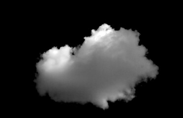 Set of white clouds or fog for design isolated on black background.	
