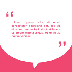 Wall Mural - quote frame blank with speech bubble. quotation, text box design template. review, feedback, comment