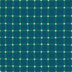 Wall Mural - Creative checkered lines pattern. Vector seamless texture with hand drawn lines. Plaid background