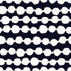 Wall Mural - Beautiful simple pattern with hand drawn Polka Dots. Vector seamless texture with abstract circles and garland. Creative geometric background