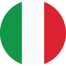 Round Italy Flag Vector Icon Isolated On White Background . Italian Flag Circle