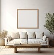 © Savinus - Home mockup, frame in farmhouse living room interior, 3d render