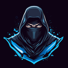 Esport Vector Logo Ninja, Ninja Icon, Ninja Head, Vector, Sticker