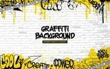 Fototapeta Młodzieżowe - Graffiti background with throw-up and tagging hand-drawn style. Street art graffiti urban theme in vector format.