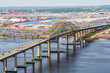 Vincent R. Casciano Memorial Bridge in Jersey City near New York aerial view photo in New Jersey, United States