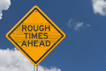 Sticker - Rough Times Ahead warning road sign