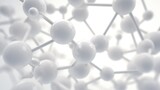 Fototapeta  - Clean structure of a white molecule or atom generative ai