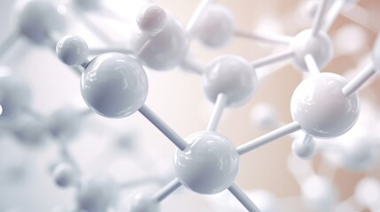 Clean structure of a white molecule or atom generative ai