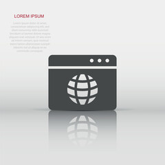 Wall Mural - website domain icon in flat style. global internet address vector illustration on white isolated bac
