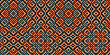 Ikat Geometric Folklore Ornament With Diamonds,  Seamless Striped Pattern In Aztec Style