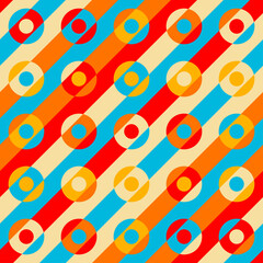 Aufkleber - Abstract geometric Retro polka dot background. Patchwork style.
