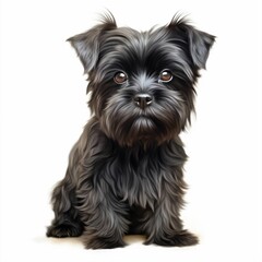 Sticker - AI generated illustration of a Yorkshire Terrier on a white background