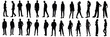 silhouettes of people man and women group of standing people vector eps 10
