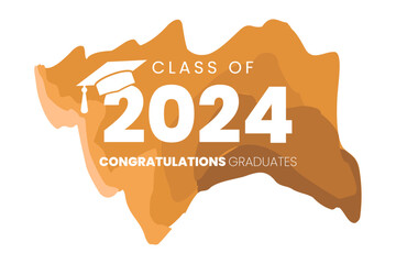 Wall Mural - Class of 2024 Vector text for graduation gold design, congratulation event, T-shirt, party, high school or college graduate. Lettering for greeting, invitation card.