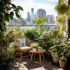 Wall Mural - Urban jungle, love for plants concept. Interior of cozy home garden with fresh green houseplants, natural home decor