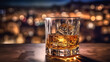© kichigin19 - a glass of scotch whiskey on the bar, alcohol club nightlife countertop.