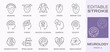 Neurology icons, such as brain tumors, dementia, multiple sclerosis, epilepsy and more. Editable stroke.