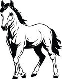 Fototapeta Konie - Baby Horse Logo Monochrome Design Style