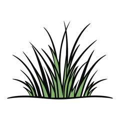 Wall Mural - Green grass. Green grass silhouette isolated