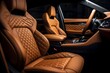 Luxury car interior with leather