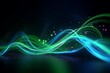 abstract futuristic background with green blue glowing neon moving high speed wave lines and bokeh lights. Data transfer concept Fantastic wallpaper, Ai, Generative AI