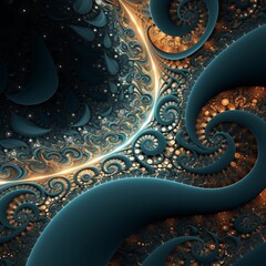 Sticker - Abstract wallpaper with swirling patterns, AI-generated.