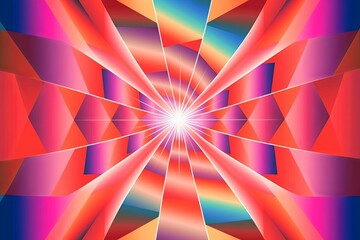 Wall Mural - a colorful abstract background with a sunburst in the center