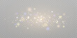 © Valeriia - Gold dust light bokeh. Christmas glowing bokeh and glitter overlay texture for your design on a transparent background. Golden particles abstract vector background.