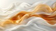© Kaare - Golden Elegance: White and Gold Silk Flat Design Abstract Lines, Generative AI