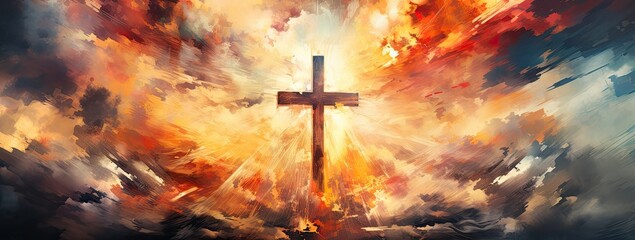 cross of jesus painting