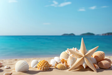 Summer beach vacation background. For banners, backgrounds, covers, wallpapers and other projecrs. 